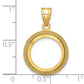 14K Yellow Gold Wideband Distinguished Coin Jewelry Polished And Beaded 14.0mm Prong Bezel Pendant