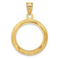 14K Yellow Gold Wideband Distinguished Coin Jewelry Polished And Beaded 18.0mm Prong Bezel Pendant