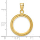 14K Yellow Gold Wideband Distinguished Coin Jewelry Polished And Beaded 18.0mm Prong Bezel Pendant