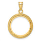 14K Yellow Gold Wideband Distinguished Coin Jewelry Polished And Beaded 18.0mm Prong Bezel Pendant