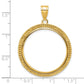 14K Yellow Gold Wideband Distinguished Coin Jewelry Polished And Beaded 27.0mm Prong Bezel Pendant