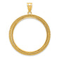 14K Yellow Gold Wideband Distinguished Coin Jewelry Polished And Beaded 32.7mm Prong Bezel Pendant