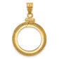 14K Yellow Gold Wideband Distinguished Coin Jewelry Polished And Beaded 16.5mm X 1.35mm Screw Top Bezel Pendant