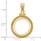 14K Yellow Gold Wideband Distinguished Coin Jewelry Polished And Beaded 16.5mm X 1.35mm Screw Top Bezel Pendant