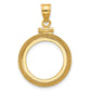 14K Yellow Gold Wideband Distinguished Coin Jewelry Polished And Beaded 16.5mm X 1.35mm Screw Top Bezel Pendant