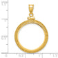 14K Yellow Gold Wideband Distinguished Coin Jewelry Polished And Beaded 22.0mm X 1.9mm Screw Top Bezel Pendant