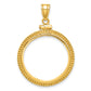 14K Yellow Gold Wideband Distinguished Coin Jewelry Polished And Beaded 22.0mm X 1.9mm Screw Top Bezel Pendant