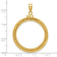 14K Yellow Gold Wideband Distinguished Coin Jewelry Polished And Beaded 27.0mm X 2.35mm Screw Top Bezel Pendant