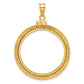 14K Yellow Gold Wideband Distinguished Coin Jewelry Polished And Beaded 27.0mm X 2.35mm Screw Top Bezel Pendant