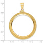 14K Yellow Gold Wideband Distinguished Coin Jewelry Polished And Beaded 32.7mm X 3.00mm Screw Top Bezel Pendant