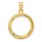 14K Yellow Gold Wideband Distinguished Coin Jewelry Polished And Diamond-Cut With Casted Rope 18.0mm Prong Bezel Pendant