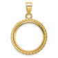 14K Yellow Gold Wideband Distinguished Coin Jewelry Polished With Casted Rope 18.0mm Prong Bezel Pendant