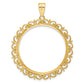 14K Yellow Gold Wideband Distinguished Coin Jewelry Polished Fancy 32.7mm Prong Bezel Pendant