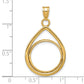 14K Yellow Gold Wideband Distinguished Coin Jewelry Polished Lightweight Teardrop 16.5mm Prong Bezel Pendant