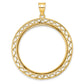 14K Yellow Gold Wideband Distinguished Coin Jewelry Polished Fancy Wire 32.7mm Prong Bezel Pendant