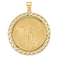 14K Yellow Gold Wideband Distinguished Coin Jewelry Polished Fancy Wire Mounted 1Oz American Eagle Prong Bezel Pendant