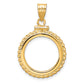 14K Yellow Gold Wideband Distinguished Coin Jewelry Polished And Diamond-Cut Casted Rope 16.5mm X 1.35mm Screw Top Bezel Pendant