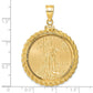 14K Yellow Gold Wideband Distinguished Coin Jewelry 14Ky Diamond-Cut Casted Rope Screw Top Mounted 1/2Oz American Eagle Bezel Pendant