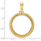 14K Yellow Gold Wideband Distinguished Coin Jewelry Polished Casted Rope 27.0mm X 2.35mm Screw Top Bezel Pendant