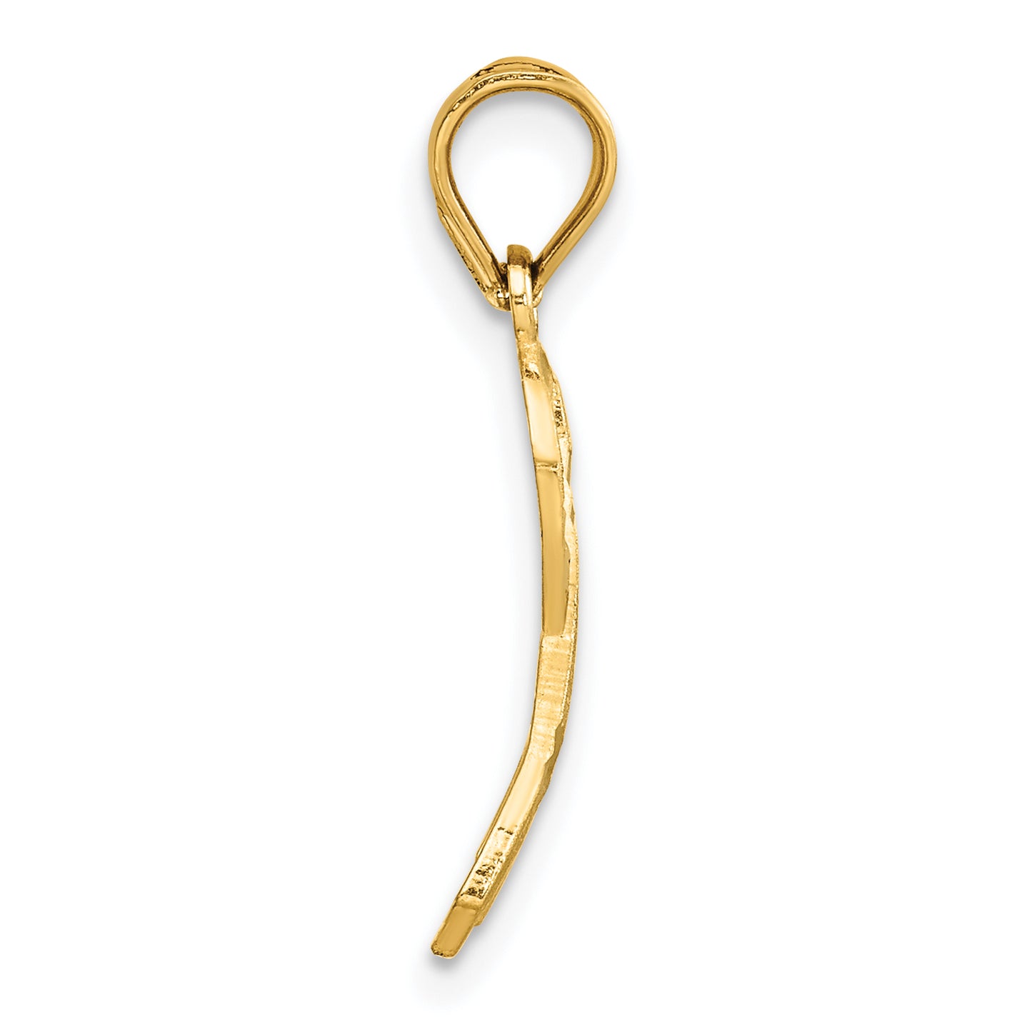 14K Yellow Gold Diamond-Cut Awareness Pendant