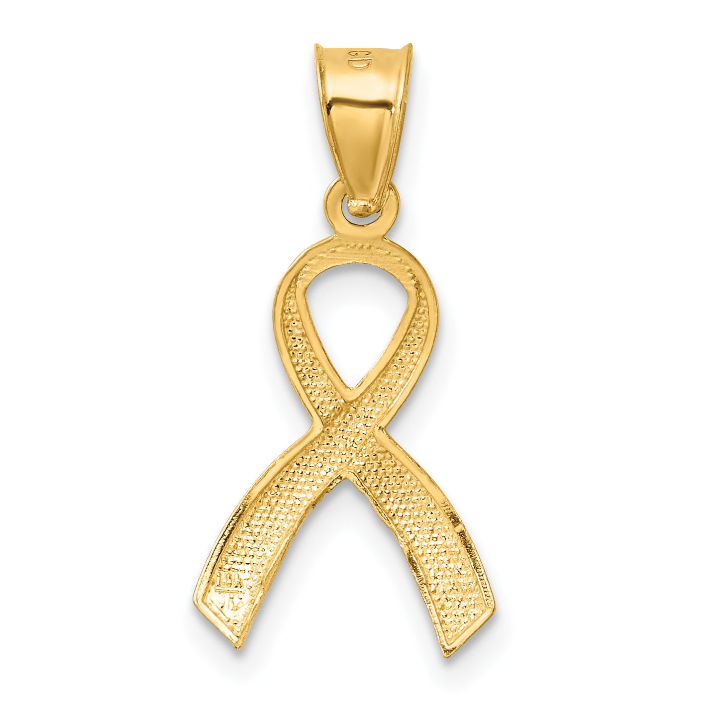 14K Yellow Gold Diamond-Cut Awareness Pendant