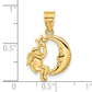 14K Yellow Gold Angel, Moon And Star Pendant