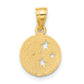 14K Yellow Gold Moon And Stars Pendant