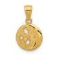 14K Yellow Gold Moon And Stars Pendant