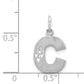 14K White Gold 14Kw Satin Diamond-Cut Letter C Initial Charm