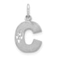 14K White Gold 14Kw Satin Diamond-Cut Letter C Initial Charm