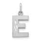 14K White Gold 14Kw Satin Diamond-Cut Letter E Initial Charm