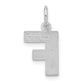 14K White Gold 14Kw Satin Diamond-Cut Letter F Initial Charm