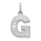 14K White Gold 14Kw Satin Diamond-Cut Letter G Initial Charm