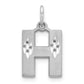 14K White Gold 14Kw Satin Diamond-Cut Letter H Initial Charm