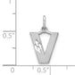 14K White Gold 14Kw Satin Diamond-Cut Letter V Initial Charm