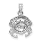 14K White Gold Crab Charm