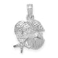 14K White Gold Polished Mini Shell Cluster Pendant