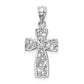 14K White Gold Filigree Cross Pendant