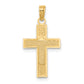 14K Yellow Gold Rn Caduceus Cross Charm