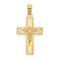 14K Yellow Gold Rn Caduceus Cross Charm