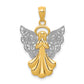 14K Yellow & Rhodium W/Rhodium Filigree Angel Pendant