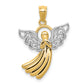 14K Yellow & Rhodium W/Rhodium Filigree Angel Pendant