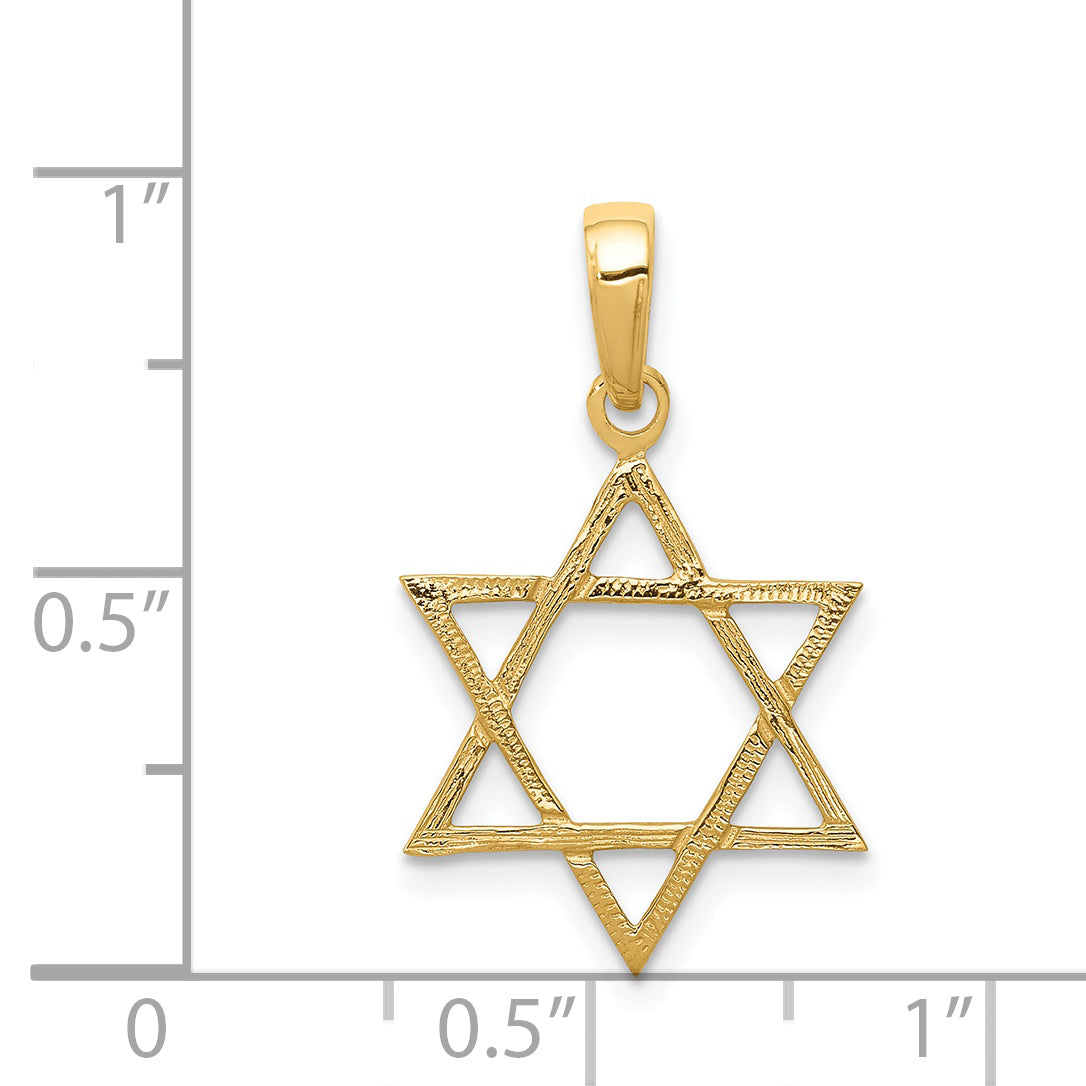 14K Yellow Gold Star Of David Pendant