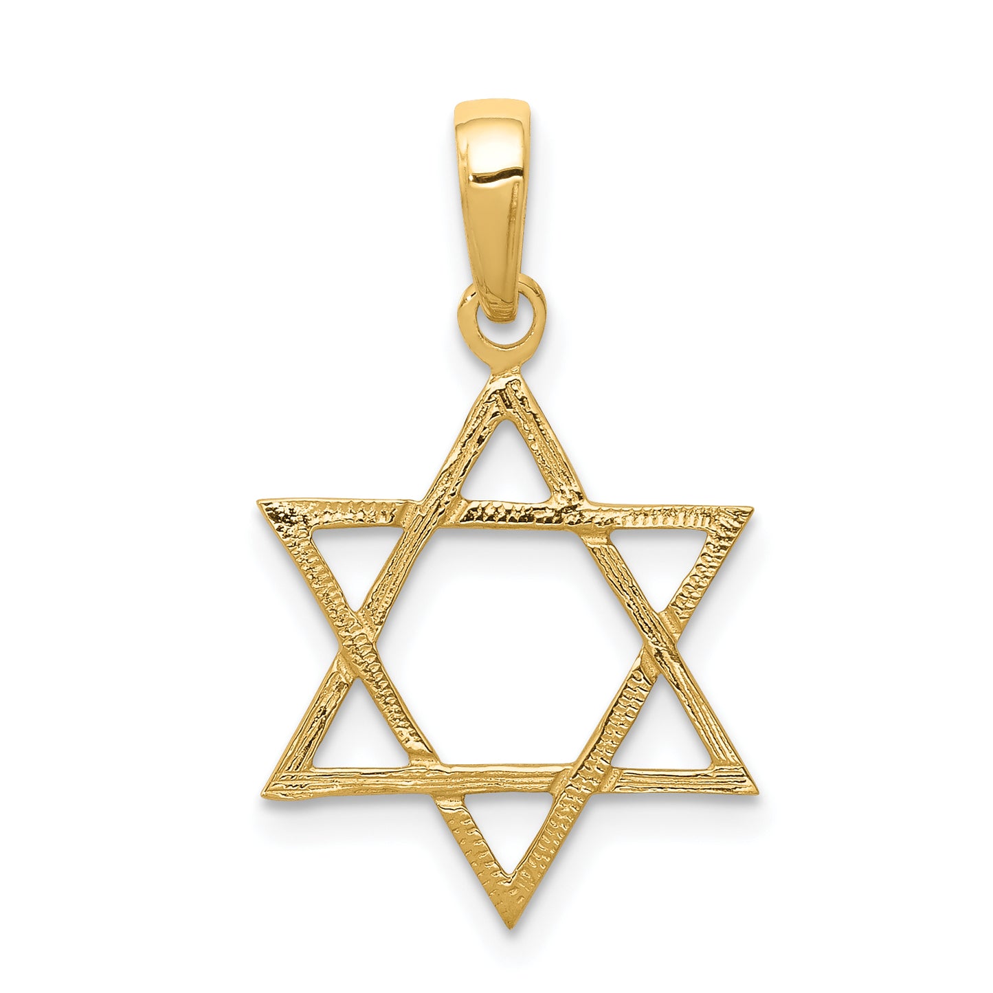 14K Yellow Gold Star Of David Pendant