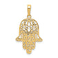 14K Yellow Gold Filigree Chamseh Pendant