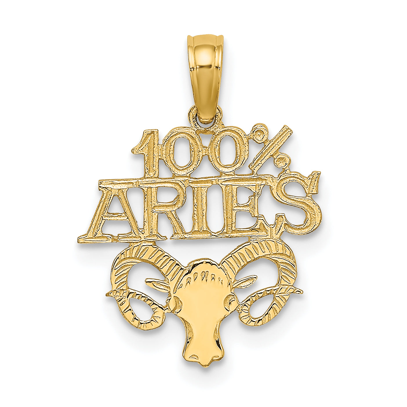 14K Yellow Gold 100% Aries Zodiac Charm