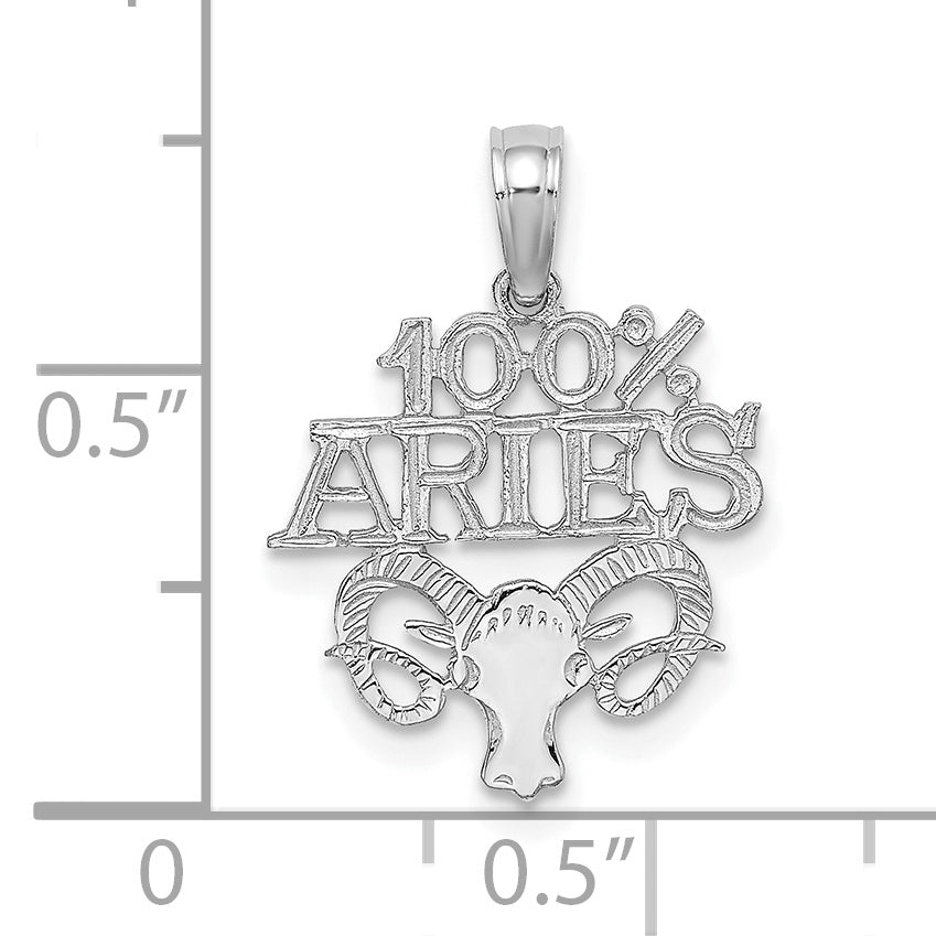 14K White Gold Wg 100% Aries Zodiac Charm