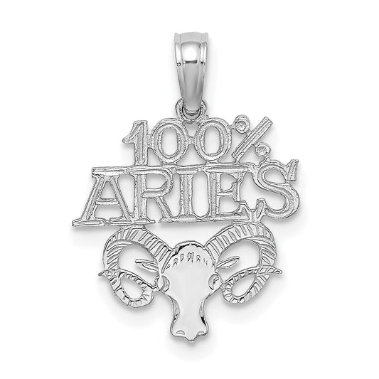 14K White Gold Wg 100% Aries Zodiac Charm