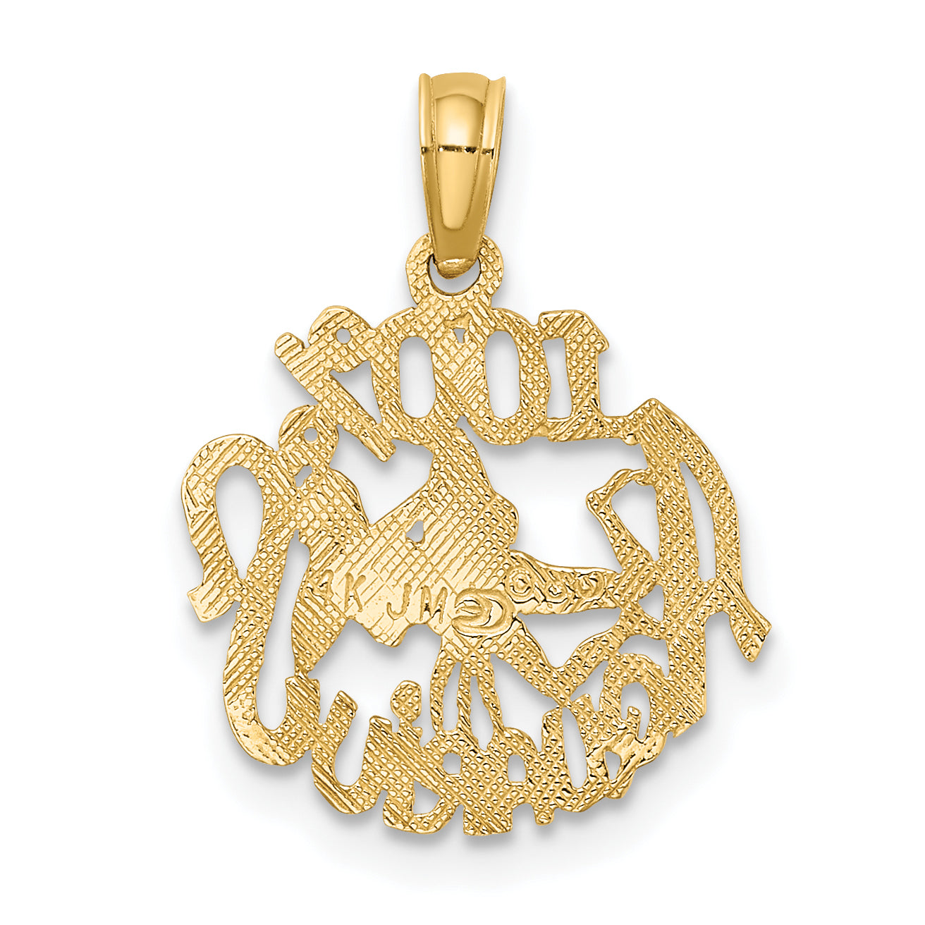 14K Yellow Gold 100% Aquarius Zodiac Charm