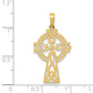 14K Yellow Gold Polished Celtic Cross Pendant